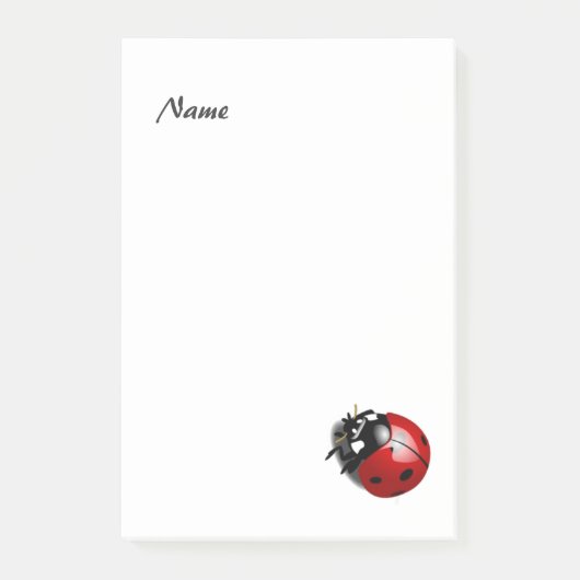 Elegant modern ladybug gepersonaliseerd post-it® notes (Voorkant)