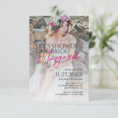 Elegant Modern Laten we onze bride foto tonen Kaart (Staand voorkant)