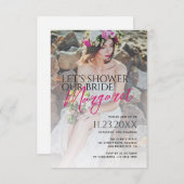 Elegant Modern Laten we onze bride foto tonen Kaart (Voorkant / Achterkant)