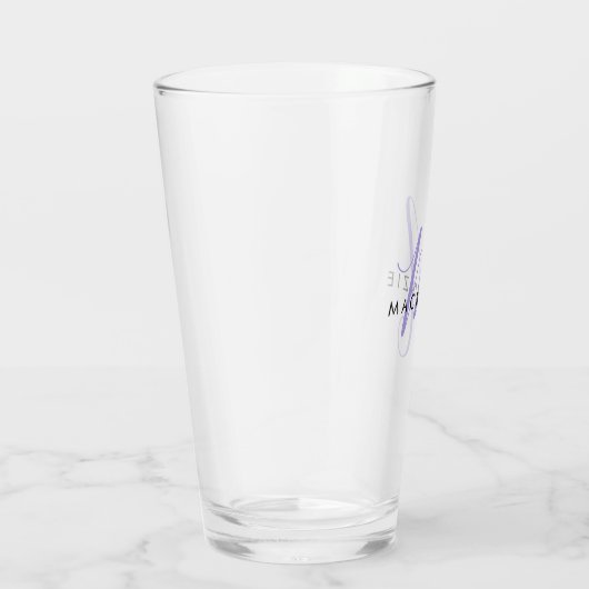 Elegant modern Lavender Script Monogram Glas (Rechts)