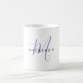 Elegant modern Lavender Script Monogram Koffiemok (Center)