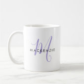 Elegant modern Lavender Script Monogram Koffiemok (Links)