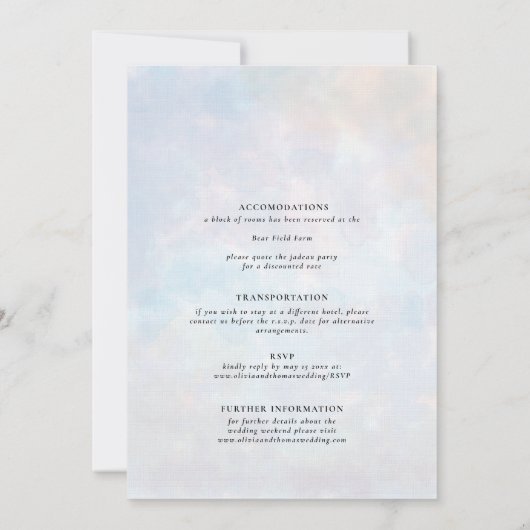 Elegant modern lavenderveld in één bruiloft kaart (Achterkant)