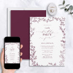 Elegant Modern Leaf Bourgogne 60ste verjaardag Kaart<br><div class="desc">Vier een bijzondere mijlpaal met onze Elegant Modern Leaf Bourgondië 60ste verjaardag uitnodiging. Deze mooie, verfijnde uitnodiging geeft vibes van genade en klasse af - perfect voor de grote 6-0! In een klassieke bourgondische kleur prachtig geaccentueerd door een met de hand getekende bladrand, is het zeker om indruk te maken...</div>
