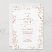 Elegant Modern Leaf Burnt Sinaasappel 50ste verjaa Kaart (Voorkant)