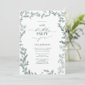 Elegant Modern Leaf Emerald Green 50ste verjaardag Kaart (Staand voorkant)