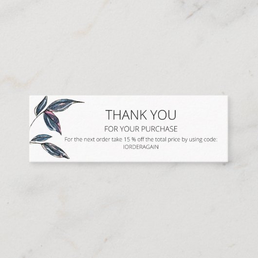 Elegant Modern Leafy Logo Dank u Visitekaartje (Voorkant)