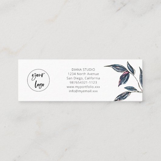 Elegant Modern Leafy Logo Dank u Visitekaartje (Achterkant)