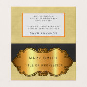 Elegant modern lederen goud visitekaartje (Buitenkant ongevouwen)