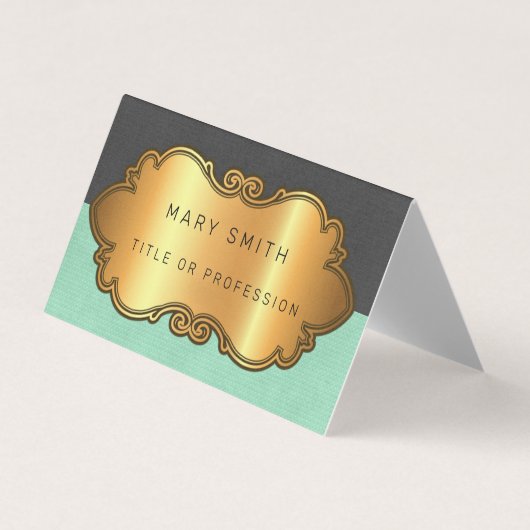 Elegant modern lederen goud visitekaartje (Voorkant)