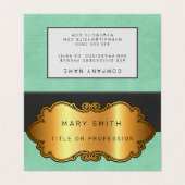 Elegant modern lederen goud visitekaartje (Buitenkant ongevouwen)