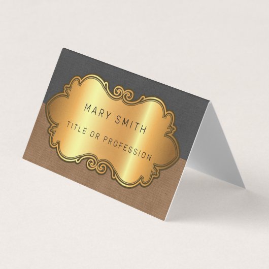 Elegant modern lederen goud visitekaartje (Voorkant)
