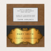 Elegant modern lederen goud visitekaartje (Buitenkant ongevouwen)