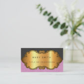 Elegant modern lederen goud visitekaartje (Staand voorkant)