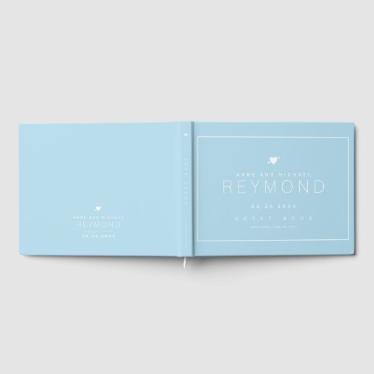 elegant modern lichtblauw trouwgastenboek gastenboek (Volledig)