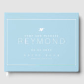 elegant modern lichtblauw trouwgastenboek gastenboek (Voorkant)