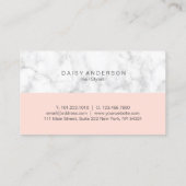Elegant modern lichtroze en marmer visitekaartje (Achterkant)