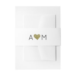 elegant & modern liefdesmonogram bruiloft uitnodigingen wikkel