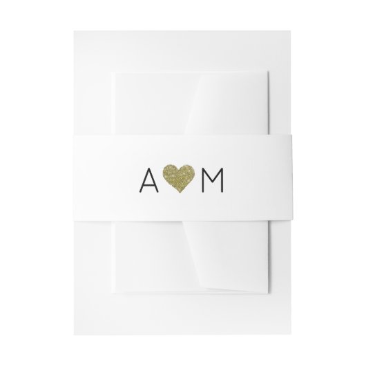 elegant & modern liefdesmonogram bruiloft uitnodigingen wikkel (Voorkant Voorbeeld)