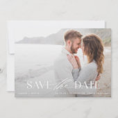 Elegant modern Light Blue & White Photo Wedding Save The Date (Voorkant)