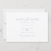Elegant modern Light Blue & White Photo Wedding Save The Date (Achterkant)