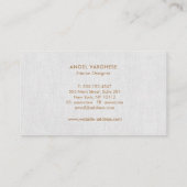 Elegant Modern, Light Grey Linen Professional Visitekaartje (Achterkant)
