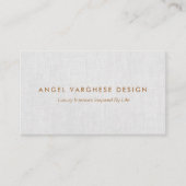 Elegant Modern, Light Grey Linen Professional Visitekaartje (Voorkant)