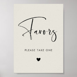 Elegant Modern Light Sage Green Favors teken Poster