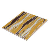 Elegant, modern, lijnen, ochre, bruin, wit tegeltje (Zijkant)