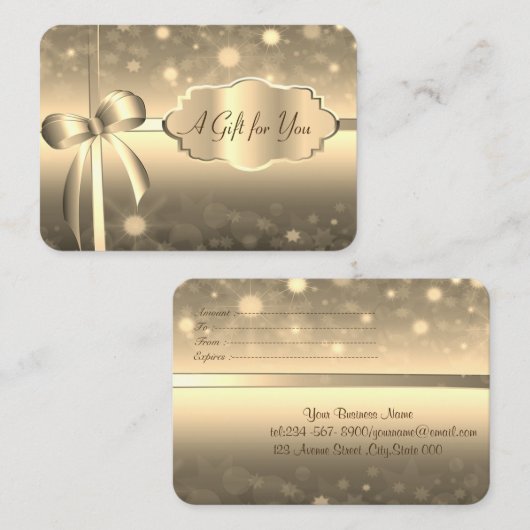 Elegant modern Lijst, Bow Kortingskaartje (Voorkant / Achterkant)