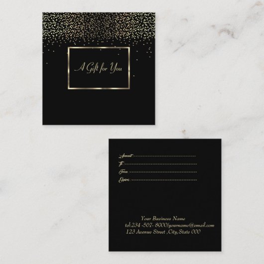 Elegant modern Lijst, Confetti Kortingskaartje (Voorkant / Achterkant)