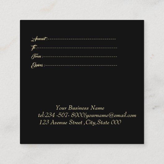 Elegant modern Lijst, Confetti Kortingskaartje (Achterkant)