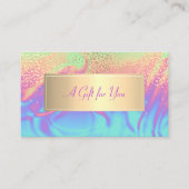 Elegant modern Lijst Confetti Ombre Holographic Kortingskaartje (Voorkant)