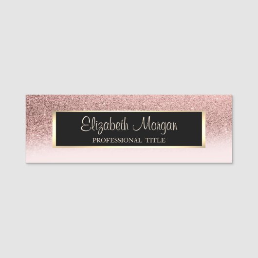 Elegant Modern, Lijst, Glitter Ombre Naamplaatje (Voorkant)