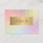 Elegant modern Lijst, Gold Confetti Holographic Kortingskaartje (Voorkant)