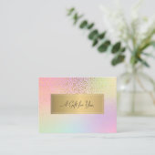 Elegant modern Lijst, Gold Confetti Holographic Kortingskaartje (Staand voorkant)