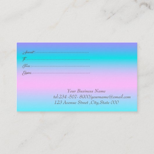 Elegant modern Lijst, Gold Confetti Holographic Kortingskaartje (Achterkant)