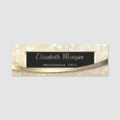 Elegant Modern, Lijst, Stripe, Bokeh Naamplaatje (Voorkant)