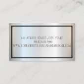 Elegant modern Lijst, zilver, Makeup, Faux Lashes Visitekaartje (Achterkant)