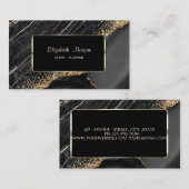 Elegant modern Lijst, zwarte marmer Gold-sequins Visitekaartje (Voorkant / Achterkant)