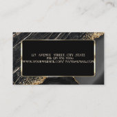 Elegant modern Lijst, zwarte marmer Gold-sequins Visitekaartje (Achterkant)