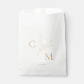 Elegant, modern lineair, monogram, bedankzakje (Voorkant)