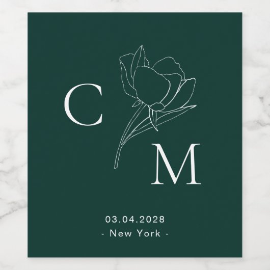 Elegant modern lineair wijnetiket wijn etiket (Enkel label)