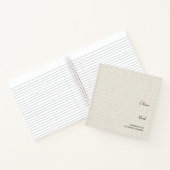 Elegant modern linen Wedding Guest Book Notitieboek (Binnen)
