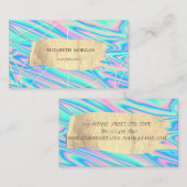 Elegant modern Lines Gold Brush Stroke Holographic Visitekaartje (Voorkant / Achterkant)