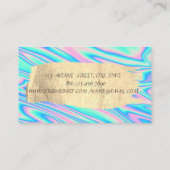 Elegant modern Lines Gold Brush Stroke Holographic Visitekaartje (Achterkant)
