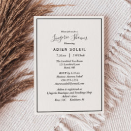 Elegant Modern Lingerie Shower Invitation Kaart