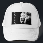 Elegant Modern Lion Sjabloon Trucker Pet<br><div class="desc">Elegant Moderne Pop Art Lion Head-Sjabloon Voeg Afbeelding Logo Foto Basic Trucker Hat toe.</div>