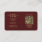 Elegant Modern Logo H Monogram Donkerrood Maroon Visitekaartje (Achterkant)