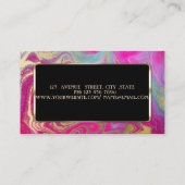 Elegant Modern, Lotus Glitter Colorful Marble Visitekaartje (Achterkant)